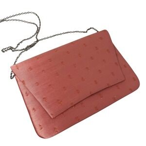 Terramina Clubydr Chain Strap Beaded Medium Snap Clutch Shoulder Orange/Peach